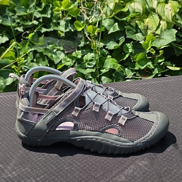 jbu by jambu women's‎ 9 Water Sandals Grey Adjustable Strap Drawstring Outdoor - Picture 2 of 9